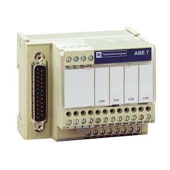 Modicon X80 - embase de raccordement TELEFAST - 4 voies analogiques|Schneider Electric-SCHABE7CPA410
