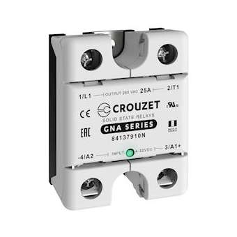 SSR, GNA, Single Phase, Panel Mount, 25A, IN 4-32 VDC, OUT 280 VAC, Zero Cross|Crouzet-CRT84137910N