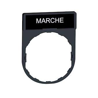 Harmony - porte-étiquette 30x40 + étiquette 'MARCHE' 8x27 - blanc/noir|Schneider Electric-SCHZBY2103