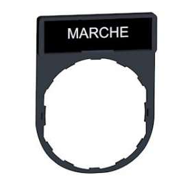 Harmony - porte-étiquette 30x40 + étiquette 'MARCHE' 8x27 - blanc/noir|Schneider Electric-SCHZBY2103