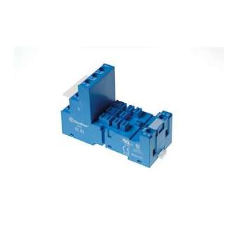 Support 16A 250V pour série 6231, 6232, 6233, bleu, étrier métal, à cage|Finder-FID9203SMA