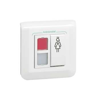 Bloc de porte appel infirmière Mosaic 1 voyant rouge + 1 blanc + poussoir|Legrand-LEG078204L
