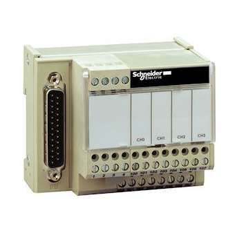 Telefast ABE7 - embase de raccordement - pour distribution de 4 sorties analog.|Schneider Electric-SCHABE7CPA21