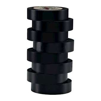 Ruban d'isolation et de repérage électrique 15 mm x 10 m x 0.15 mm noir (x 8)|Bizline-BIZ350013
