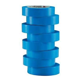 Ruban d'isolation et de repérage électrique 15 mm x 10 m x 0.15 mm bleu (x 8)|Bizline-BIZ350014