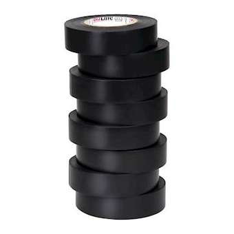 Ruban d'isolation et de repérage électrique 19 mm x 20 m x 0.15 mm noir (x 8)|Bizline-BIZ350070