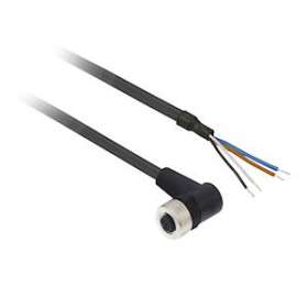 OsiSense XZ - connecteur pré-câblé - coudé femelle - M12 - 4 broches - 5m|Schneider Electric-SCHXZCP1241L5