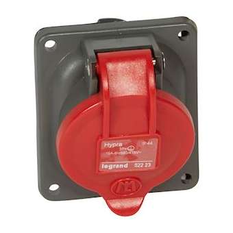 Prise fixe Hypra IP44 16A - 380V~ à 415V~ - 3P+T - plastique|Legrand-LEG052223