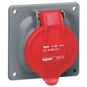 Prise à entraxes unifiés fixe Hypra IP44 32A - 380V~ à 415V~ - 3P+T - plastique|Legrand-LEG052919