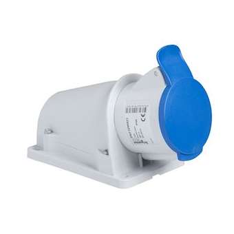 Socle prise BT saille inclinée, connexion vis, IP44, 32 A 2P+T 200-250 V|Schneider Electric-SCHPKF32W423