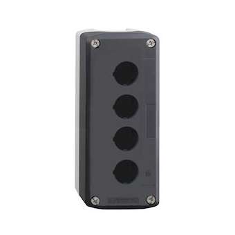 Harmony XAL - boite 4 trous D22 - couvercle gris foncé - fond gris clair|Schneider Electric-SCHXALD04