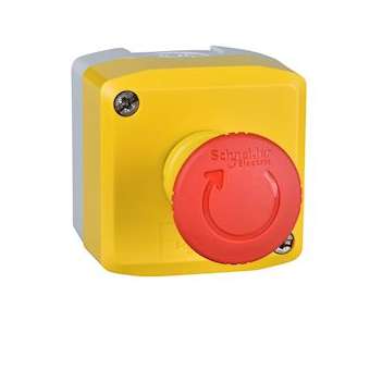 Harmony XAL - boite jaune arrêt urgence rouge - pousser tourner - 1F+2O - D40|Schneider Electric-SCHXALK178G