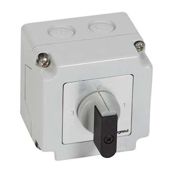 Commutateur à cames 3 directions position arrêt PR12 1P 3 contacts -76x76mm|Legrand-LEG027767