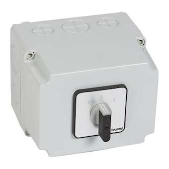 Commutateur à cames inverseur - arrêt 45DEG PR63 4P 8 contacts - boîtier 135x70m|Legrand-LEG027753