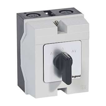 Commutateur moteur triphasé - inverseur 1 vitesse - PR 12 - 5 contacts - boîtier|Legrand-LEG027770
