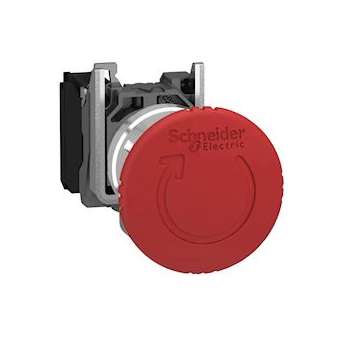 Harmony XB4 - bouton arrêt urgence - D40 - pousser tourner - rouge - 1O - vis|Schneider Electric-SCHXB4BS8442