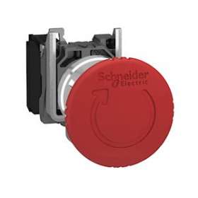 Harmony XB4 - bouton arrêt urgence - D40 - pousser tourner - rouge - 1O - vis|Schneider Electric-SCHXB4BS8442