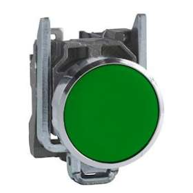 Harmony XB4 - bouton poussoir à impulsion - D22 - vert - 1F - vis étrier|Schneider Electric-SCHXB4BA31