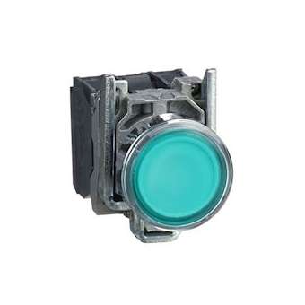 Harmony XB4 - poussoir lumineux LED - 1F+1O - vert - D22 - 24VACDC|Schneider Electric-SCHXB4BW33B5