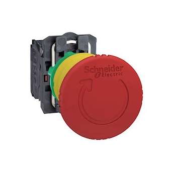 Harmony XB5 - bouton arrêt urgence - D40 - pousser tourner - rouge - 1O+1F - vi|Schneider Electric-SCHXB5AS8445
