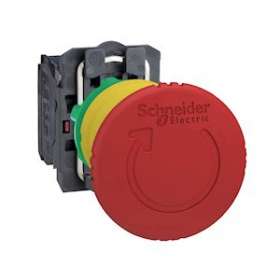 Harmony XB5 - bouton arrêt urgence - D40 - pousser tourner - rouge - 1O+1F - vi|Schneider Electric-SCHXB5AS8445