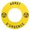 Harmony étiquette circulaire D60mm jaune logo EN13850 ARRET D URGENCE pr ZBZ360