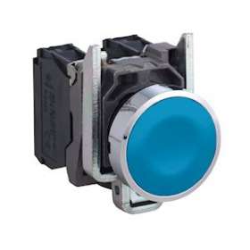 Harmony XB4 - bouton poussoir à impulsion - D22 - bleu - 1F - vis étrier|Schneider Electric-SCHXB4BA61