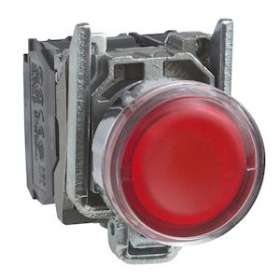 Harmony XB4 - poussoir lumineux LED - 1F+1O - rouge - D22 - 24VACDC|Schneider Electric-SCHXB4BW34B5