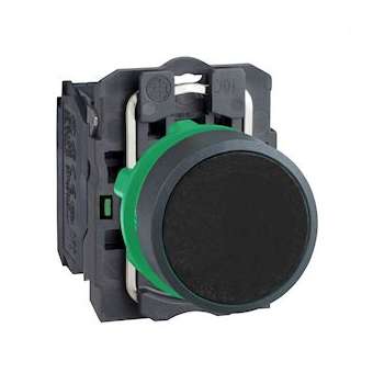 Harmony XB5 - bouton poussoir à impulsion - D22 - noir - 1F - vis étrier|Schneider Electric-SCHXB5AA21