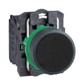 Harmony XB5 - bouton poussoir à impulsion - D22 - noir - 1F - vis étrier|Schneider Electric-SCHXB5AA21