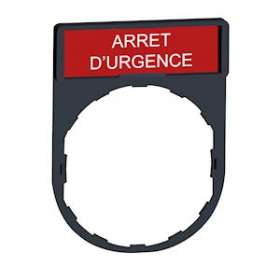 Harmony - porte-étiquette 30x40 + étiquette 'ARRET D'URGENCE' 8x27 - blanc/rouge|Schneider Electric-SCHZBY2130