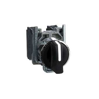 Harmony XB4 - bouton tournant à manette - D22 - 3 pos rap C - noir - 2F - vis|Schneider Electric-SCHXB4BD53