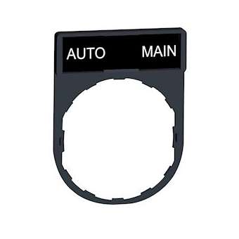 Harmony - porte-étiquette 30x40 + étiquette 'AUTO-MAIN' 8x27 - blanc/noir|Schneider Electric-SCHZBY2164