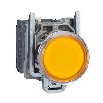 Harmony XB4 - poussoir lumineux LED - 1F+1O - orange - D22 - 24VACDC|Schneider Electric-SCHXB4BW35B5