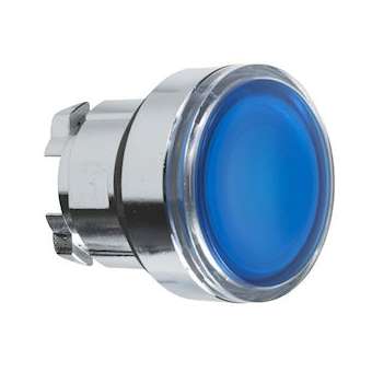 Harmony XB4 - tête bouton poussoir lumineux DEL - D22 - bleu|Schneider Electric-SCHZB4BW363