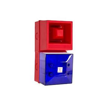 YL40/DL/B/RN/WR - COMBINE SIRENE/FLASH 24VCC BLEU 12LED 108dB IP65|-MKM245184