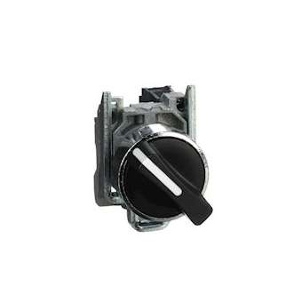 Harmony XB4 - bouton tournant à manette - D22 - 2 pos à rap. - noir - 1F - vis|Schneider Electric-SCHXB4BD41