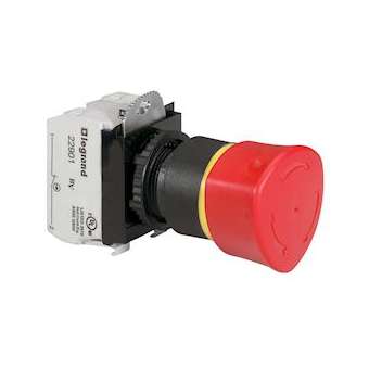 Coup de poing accrochage non lum Osmoz complet IP69 D40 EN 418 - pousser-tourne|Legrand-LEG023726