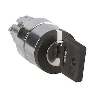 Harmony XB4 - tête bouton tournant à clé spec - D22 - 2 pos fix - retr D|Schneider Electric-SCHZB4BG02K