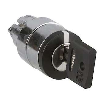 Harmony XB4 - tête bouton tournant à clé 1242A - D22 - 2 pos fix - retr G|Schneider Electric-SCHZB4BG2K1242A