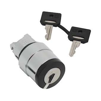 Harmony XB4 - tête bouton tournant à clé 520E - D22 - 2 pos fix - retr G|Schneider Electric-SCHZB4BG214