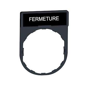 Harmony - porte-étiquette 30x40 + étiquette 'FERMETURE' 8x27 - blanc/noir|Schneider Electric-SCHZBY2114