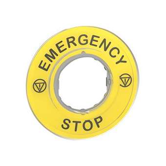 Harmony - étiquette circulaire jaune 3D - D60 - Emergency Stop|Schneider Electric-SCHZBY9320