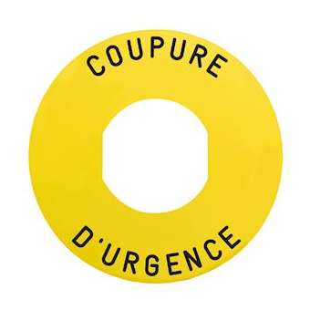 Harmony - étiquette plate - jaune - 'COUPURE D'URGENCE' - D60|Schneider Electric-SCHZBY9160