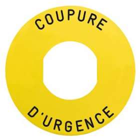 Harmony - étiquette plate - jaune - 'COUPURE D'URGENCE' - D60|Schneider Electric-SCHZBY9160