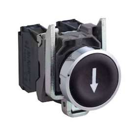 Harmony XB4 - bouton poussoir à impulsion - D22 - marqué - noir - 1F - vis|Schneider Electric-SCHXB4BA3351