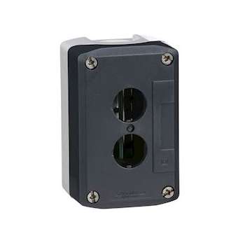 Harmony XAL - boite 2trous D22 - couvercle gris foncé - fond gris clair - UL/CS|Schneider Electric-SCHXALD02H7