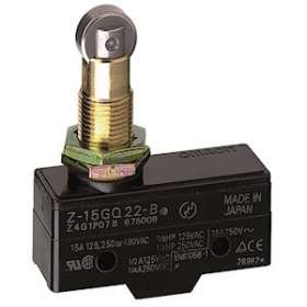 Standard, levier court à galet, action rapide, 1 inverseur, 15A, bornes à visser|Omron electronics-OMRZ-15GW22-B