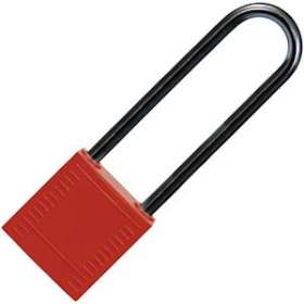 Cadenas de consignation corps nylon avec anse aluminium 75 mm rouge|Bizline-BIZ230114