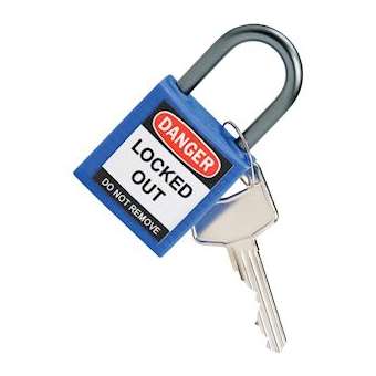 Cadenas de consignation corps nylon avec anse aluminium 38 mm bleu|Bizline-BIZ230112